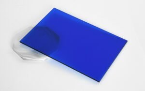 blue transparent plastic sheet