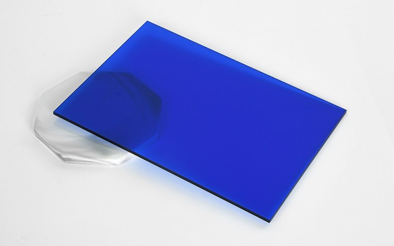 blue transparent plastic sheet